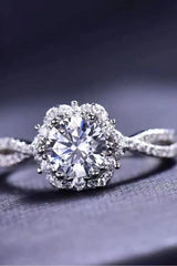 Platinum-Plated Six Prong 1 Carat Moissanite Ring Moissanite - Tophatter Daily Deals