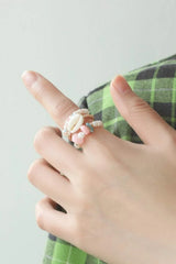3-Piece Ocean Element Ring Set White One Size Rings - Tophatter Daily Deals
