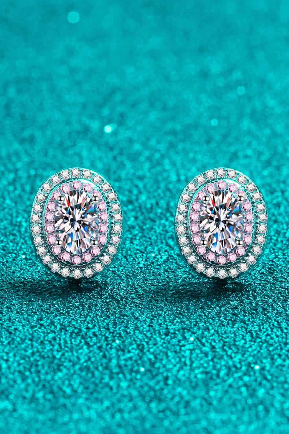 Platinum-Plated Moissanite Stud Earrings Moissanite - Tophatter Daily Deals