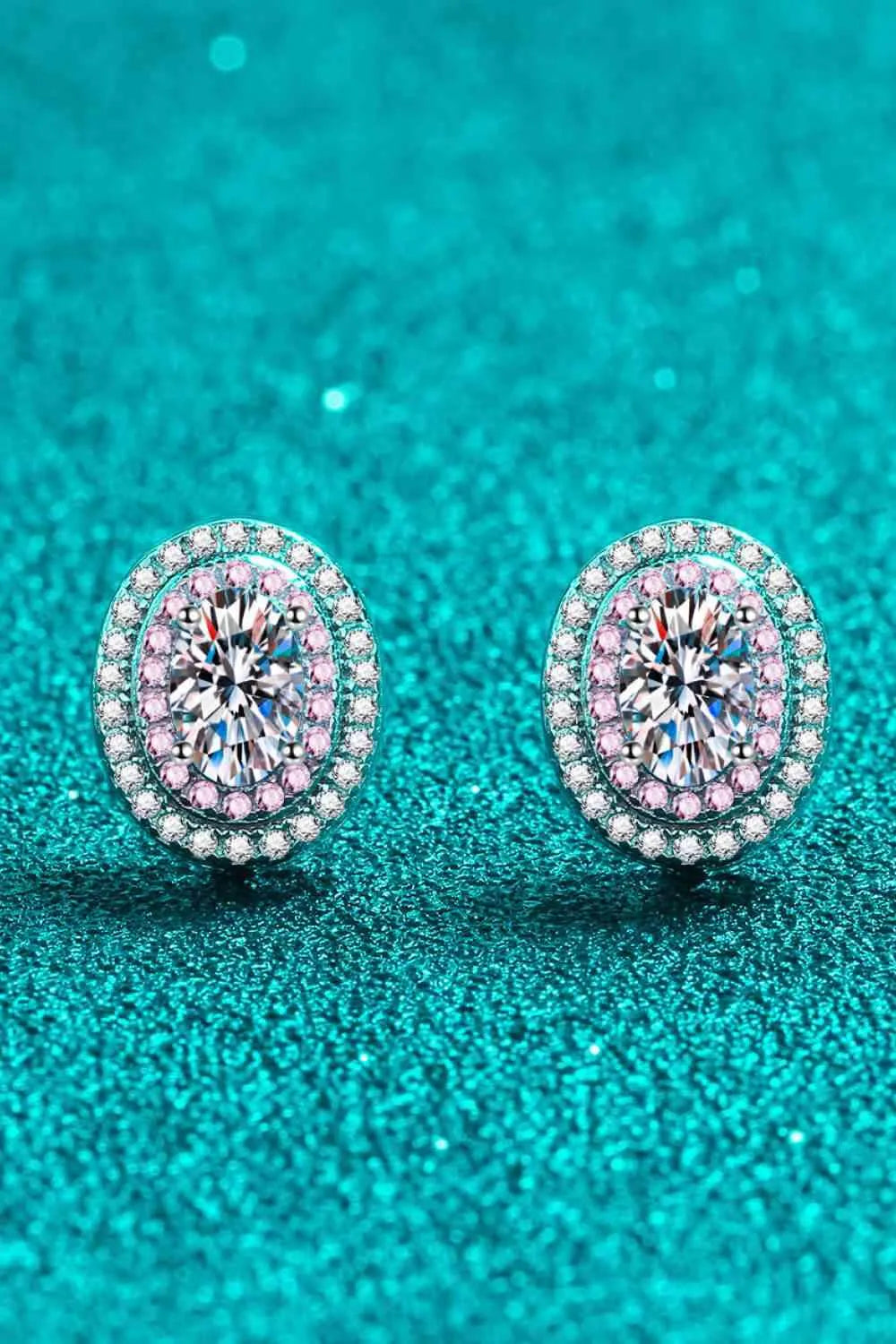 Platinum-Plated Moissanite Stud Earrings Moissanite - Tophatter Daily Deals