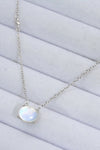 Geometric Moonstone Pendant Necklace Silver One Size Moonstone - Tophatter Daily Deals