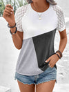 Color Block Raglan Sleeve Round Neck Tee Women's T-Shirts - Tophatter Daily Deals