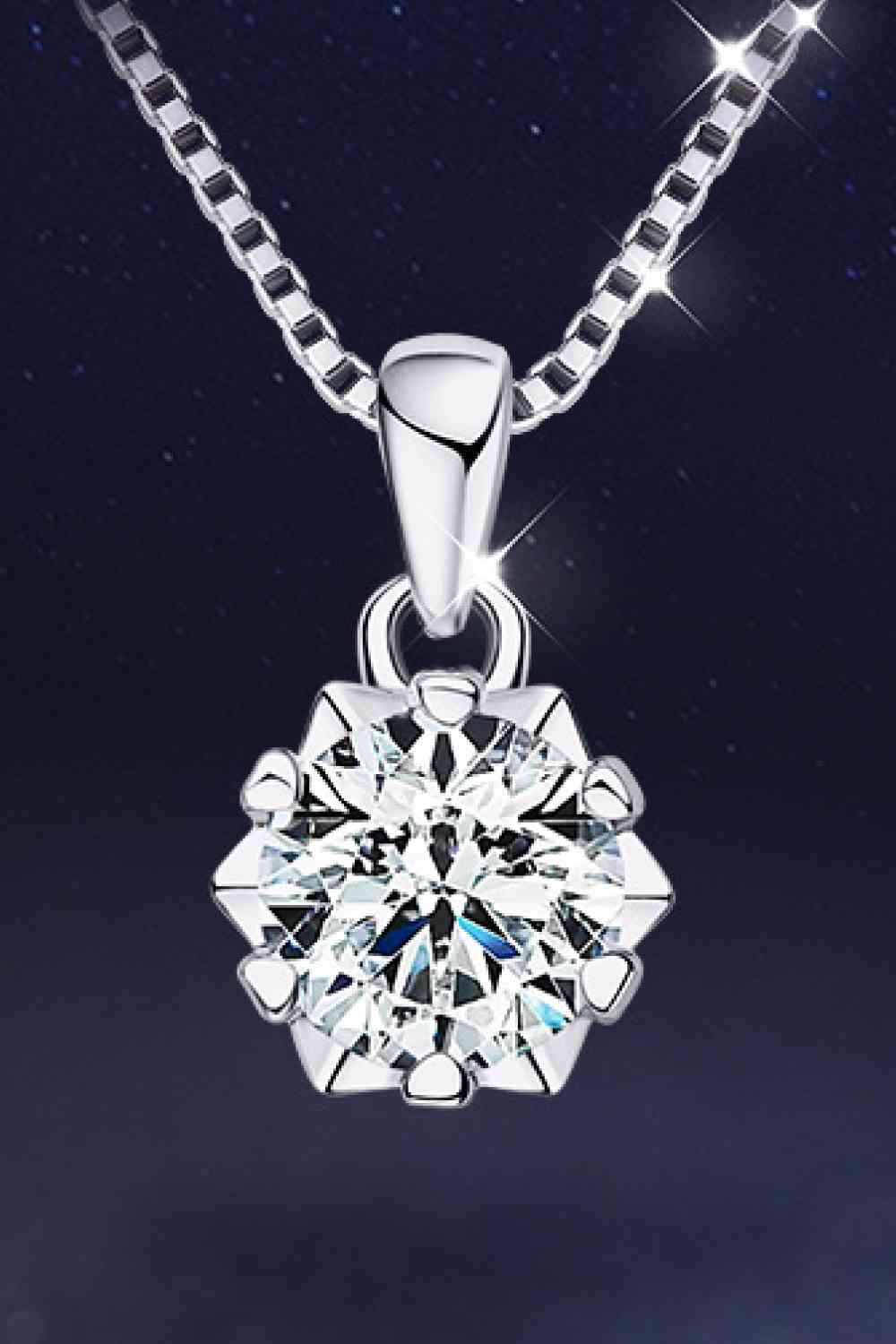 1 Carat Moissanite Pendant Platinum-Plated Necklace Silver One Size Moissanite - Tophatter Daily Deals