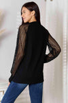 Double Take Round Neck Raglan Sleeve Blouse Blouses - Tophatter Daily Deals