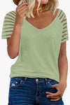 V-Neck Raglan Sleeve Tee Mist Green Women's T-Shirts - Tophatter Daily Deals