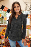 Hooded Long Sleeve Top Black Blouses - Tophatter Daily Deals