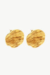 18K Gold-Plated Textured Stud Earrings Earrings - Tophatter Daily Deals