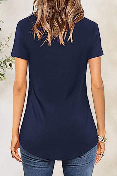 Crisscross Short Sleeve T-Shirt Women's T-Shirts - Tophatter Daily Deals