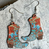 Boots Shape Wooden Dangle Earrings Style D One Size Earrings - Tophatter Daily Deals