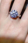 5 Carat Moissanite Platinum-Plated Ring Moissanite - Tophatter Daily Deals