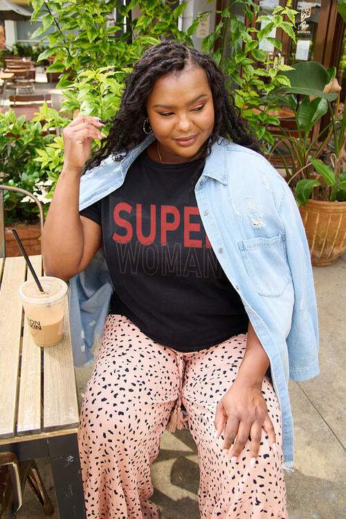 Simply Love Full Size SUPERWOMAN Short Sleeve T-Shirt Women's T-Shirts - Tophatter Daily Deals