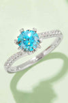 1 Carat Moissanite 925 Sterling Silver Ring Sky Blue Moissanite - Tophatter Daily Deals