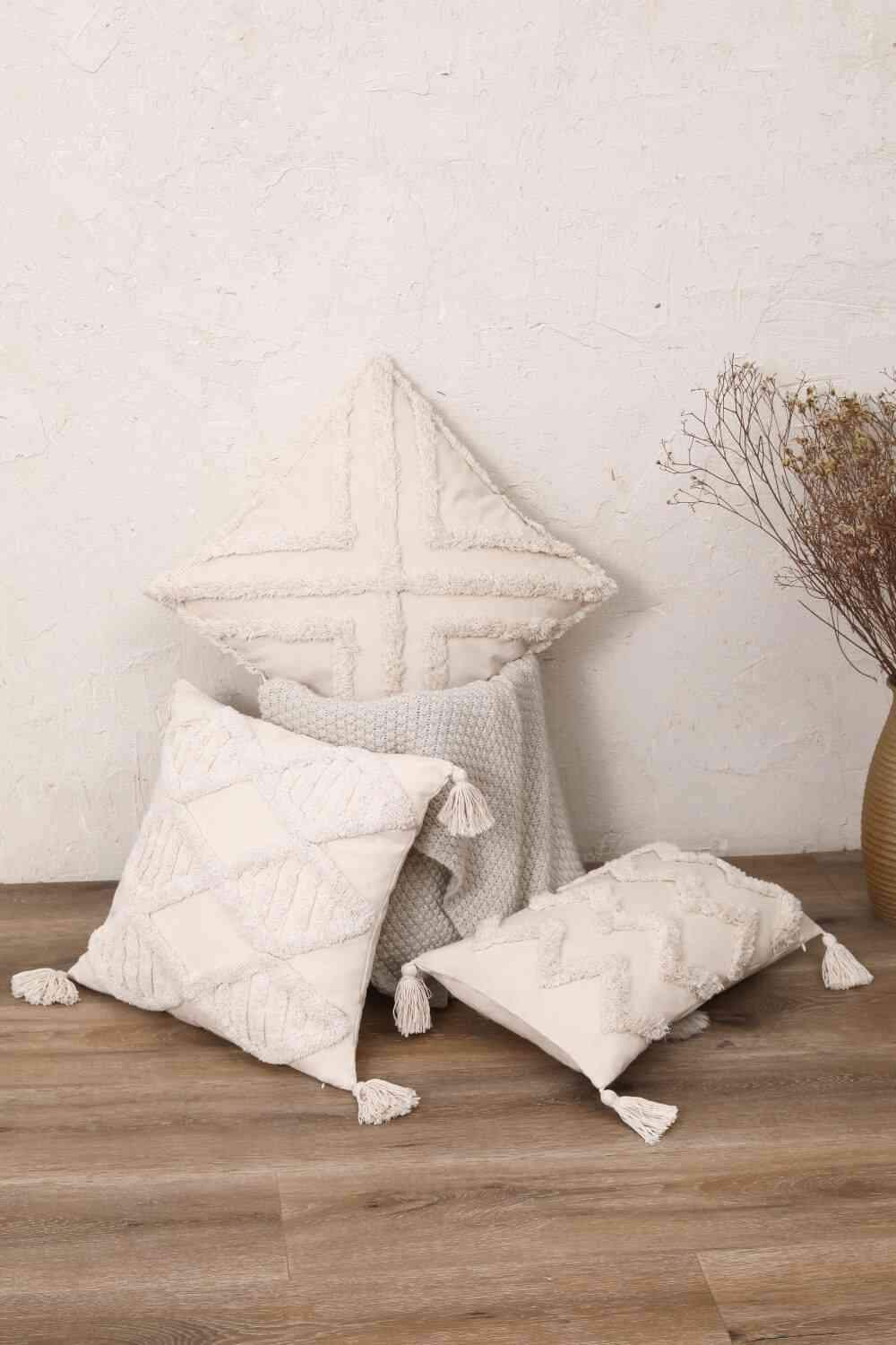 Fringe Decorative Throw Pillow Case Decorative Pillowcases - Tophatter Daily Deals