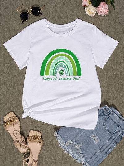 HAPPY ST. PATRICK'S DAY Round Neck T-Shirt Women's T-Shirts - Tophatter Daily Deals