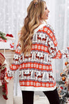 Reindeer V-Neck Long Sleeve Top Blouses - Tophatter Daily Deals