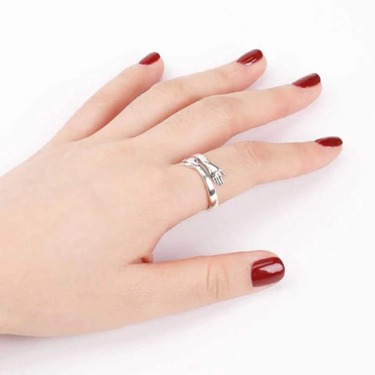 Hug Shape 925 Sterling Silver Bypass Ring Rings - Tophatter Daily Deals
