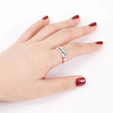 Hug Shape 925 Sterling Silver Bypass Ring Rings - Tophatter Daily Deals