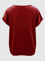 Round Neck Short Sleeve T-Shirt Women's T-Shirts - Tophatter Daily Deals