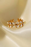 Inlaid Zircon Leaf Open Ring Rings - Tophatter Daily Deals