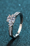 Lucky Charm Moissanite Rhodium-Plated Ring Moissanite - Tophatter Daily Deals