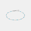 Bead 925 Sterling Silver Bracelet Silver Blue One Size Bracelets - Tophatter Daily Deals