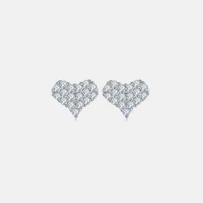 Moissanite 925 Sterling Silver Heart Stud Earrings Moissanite - Tophatter Daily Deals