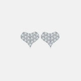Moissanite 925 Sterling Silver Heart Stud Earrings Moissanite - Tophatter Daily Deals