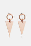 Stainless Steel Triangle Dangle Earrings Rose Gold One Size Earrings - Tophatter Daily Deals