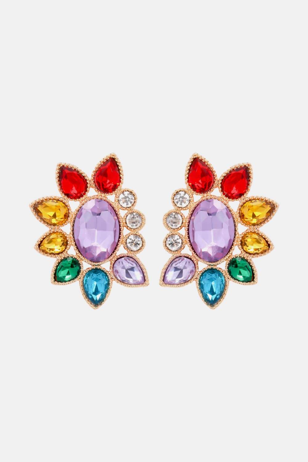 Geometrical Shape Glass Stone Dangle Earrings Multicolor One Size Earrings - Tophatter Daily Deals