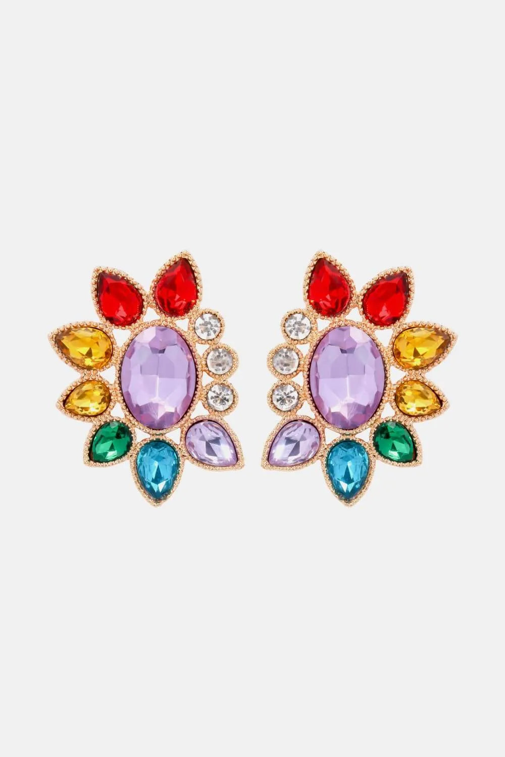 Geometrical Shape Glass Stone Dangle Earrings Multicolor One Size Earrings - Tophatter Daily Deals