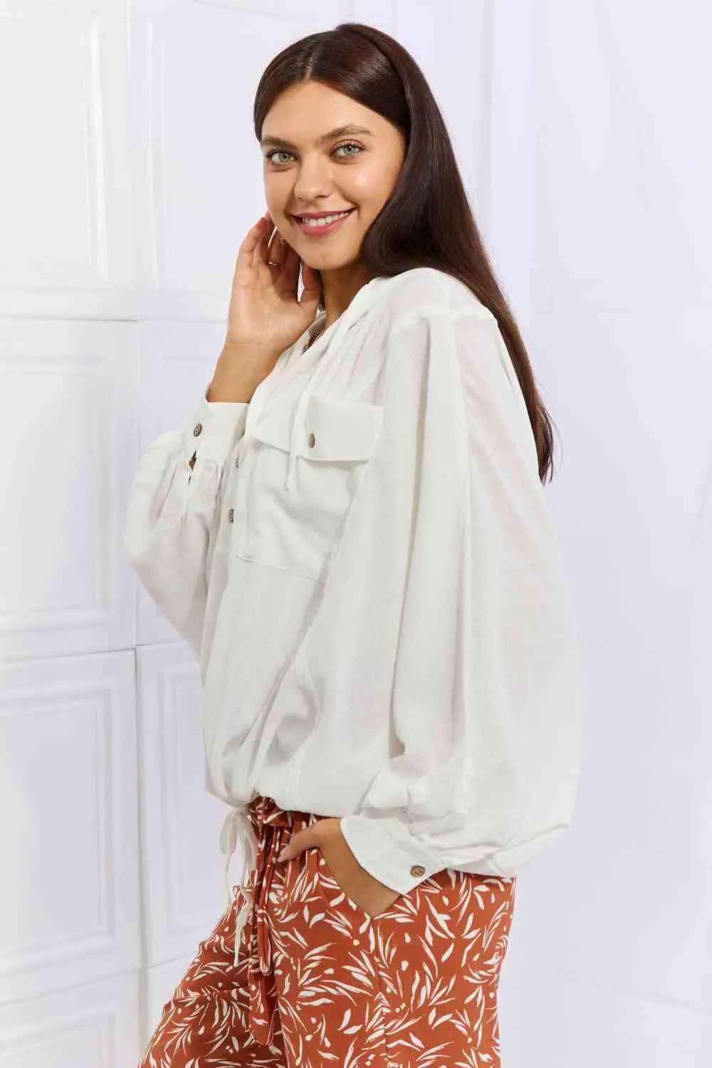 HEYSON Sporty Babe Full Size Lightweight Textured Hoodie Top Blouses - Tophatter Daily Deals