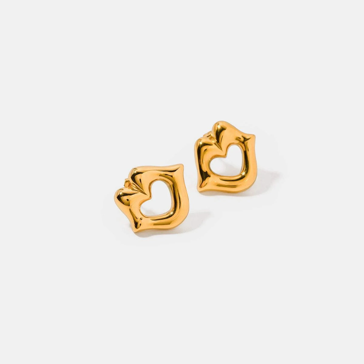 Lip 18K Gold-Plated Stud Earrings Gold One Size Earrings - Tophatter Daily Deals