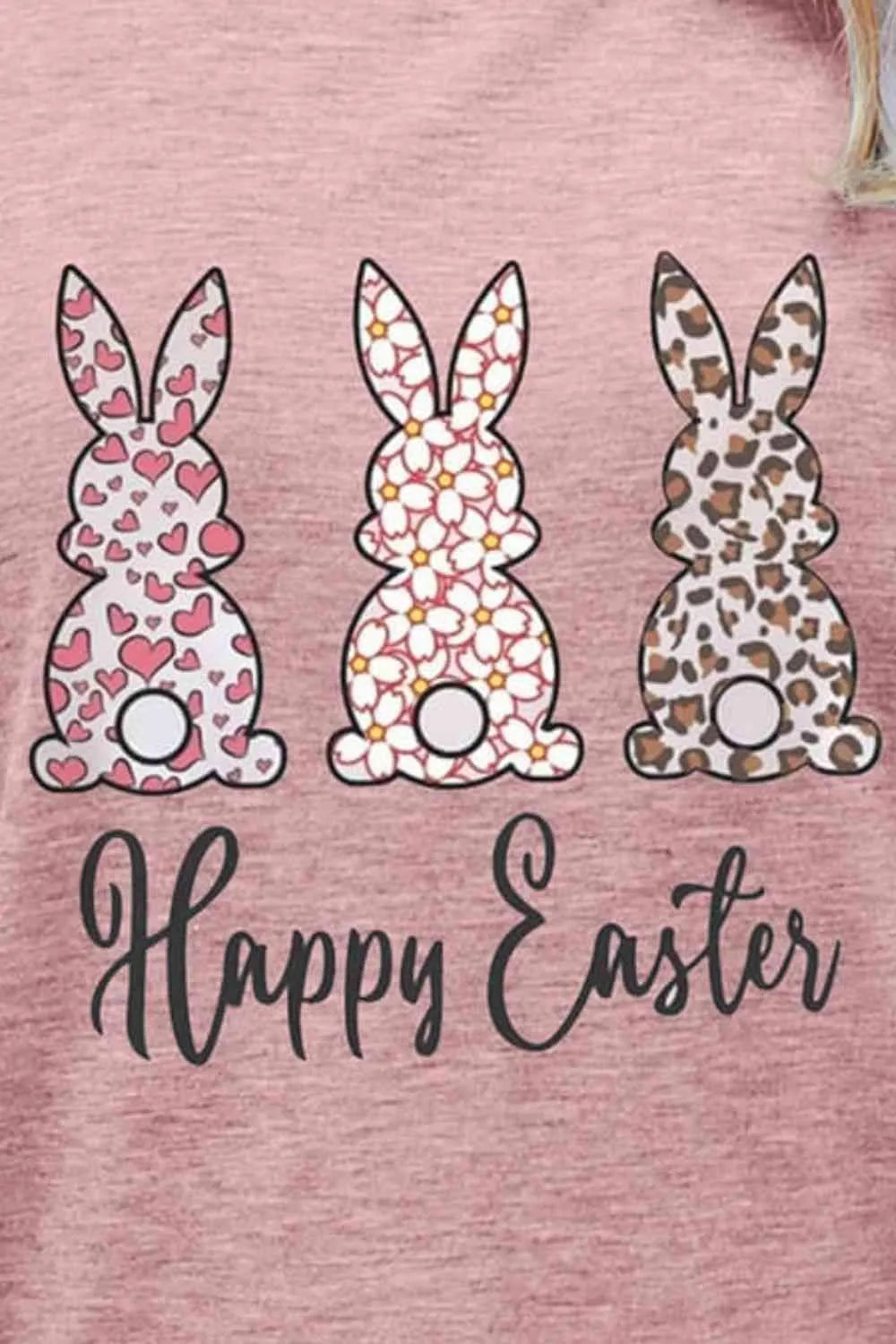 HAPPY EASTER Graphic Short Sleeve Tee Women's T-Shirts - Tophatter Daily Deals