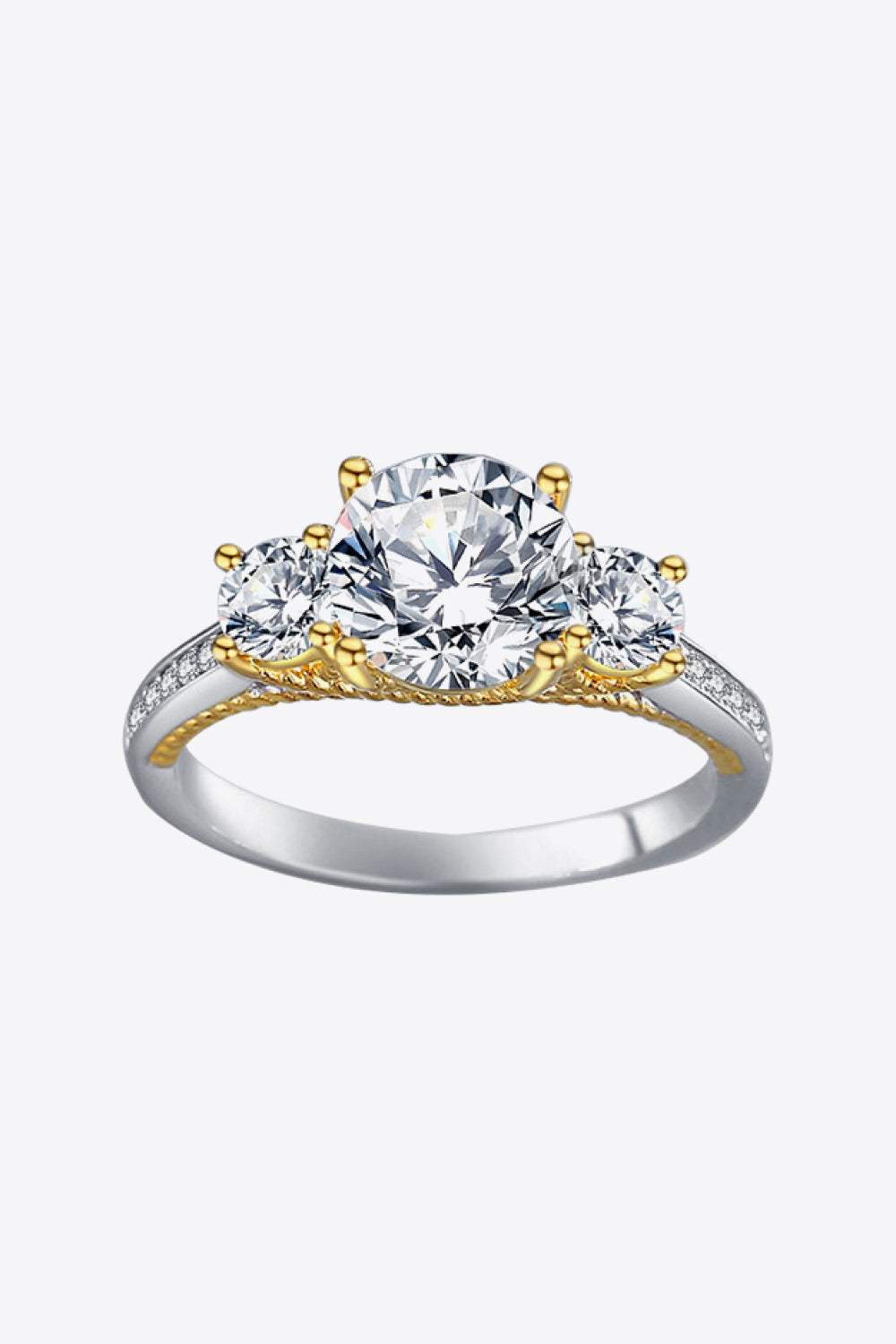 2 Carat Moissanite Contrast Ring Moissanite - Tophatter Daily Deals