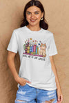 Simply Love Full Size BOOKS ARE MY LOVE LANGUAGE Graphic Cotton Tee Women's T-Shirts - Tophatter Daily Deals