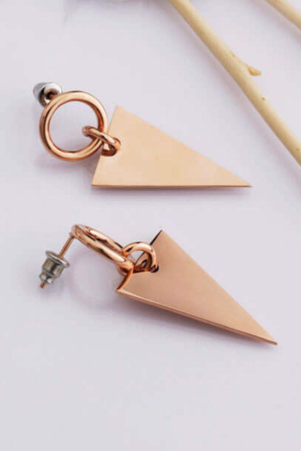 Stainless Steel Triangle Dangle Earrings Earrings - Tophatter Daily Deals