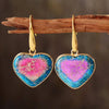 Natural Stone Heart Drop Earrings Sky Blue One Size Earrings - Tophatter Daily Deals