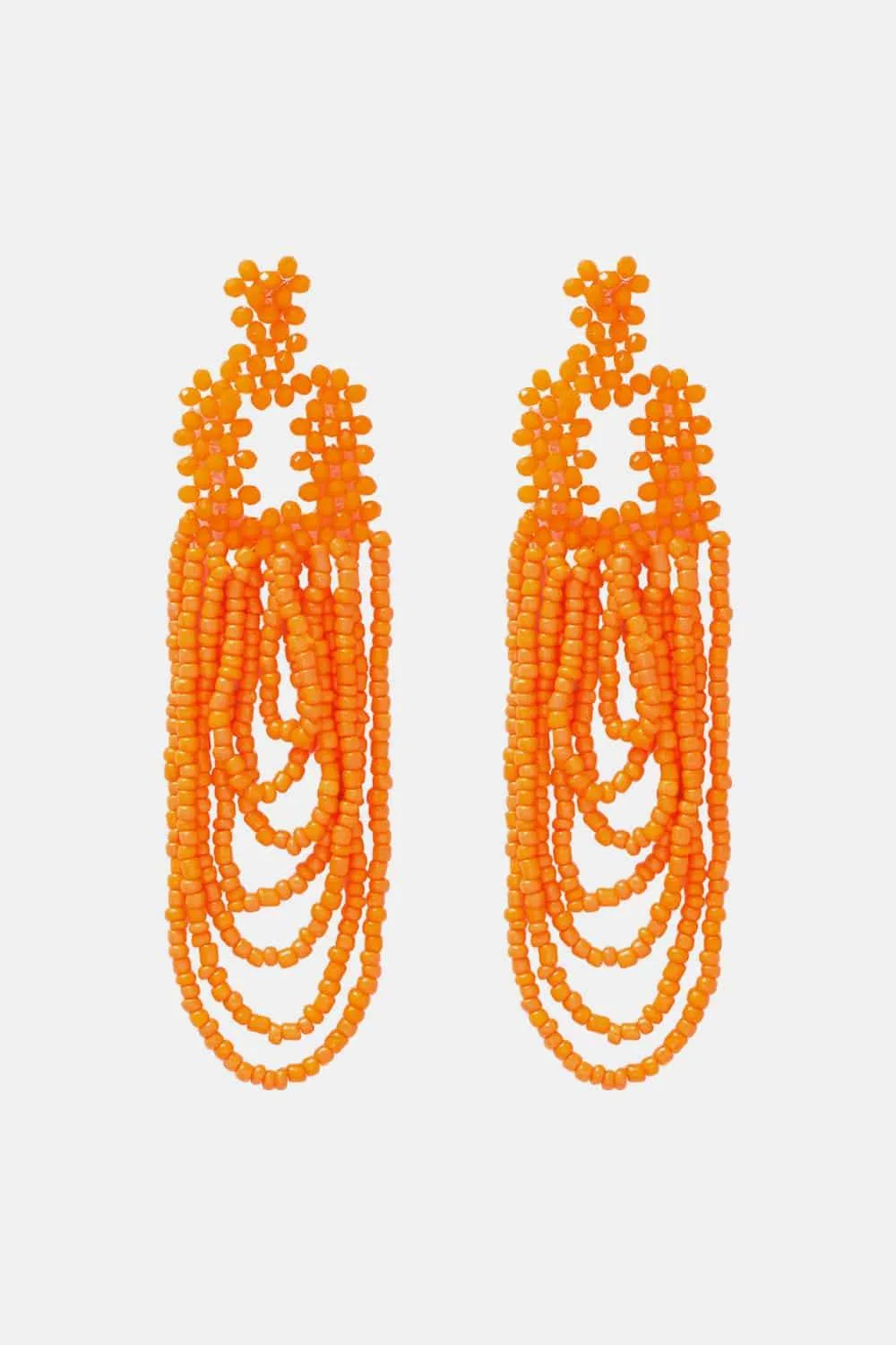 Beaded Dangle Earrings Orange One Size Earrings - Tophatter Daily Deals