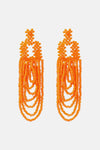Beaded Dangle Earrings Orange One Size Earrings - Tophatter Daily Deals