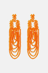 Beaded Dangle Earrings Orange One Size Earrings - Tophatter Daily Deals