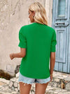 V-Neck Short Sleeve Blouse Blouses - Tophatter Daily Deals