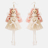 Wood Cotton Cord Brass Angel Dangle Earrings Blush Pink One Size Earrings - Tophatter Daily Deals