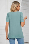 Square Neck Puff Sleeve T-Shirt Women's T-Shirts - Tophatter Daily Deals