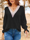 Eyelet V-Neck Flounce Sleeve Top - Tophatter Deals