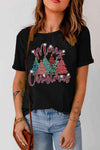 MERRY CHRISTMAS Graphic T-Shirt Black Women's T-Shirts - Tophatter Daily Deals