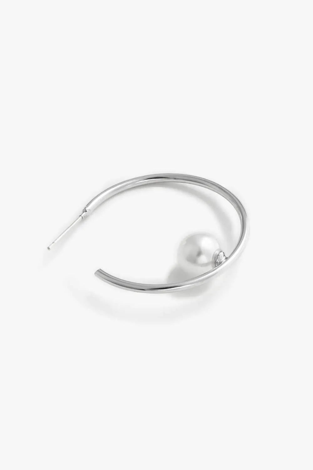 Pearl C-Hoop Earrings Earrings - Tophatter Daily Deals