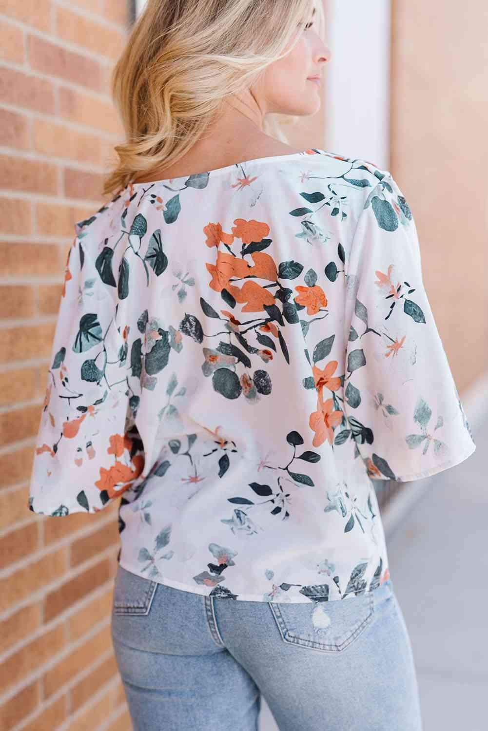 Floral Cowl Neck Blouse Blouses - Tophatter Daily Deals