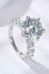 3-Carat Moissanite Platinum-Plated Side Stone Ring Moissanite - Tophatter Daily Deals