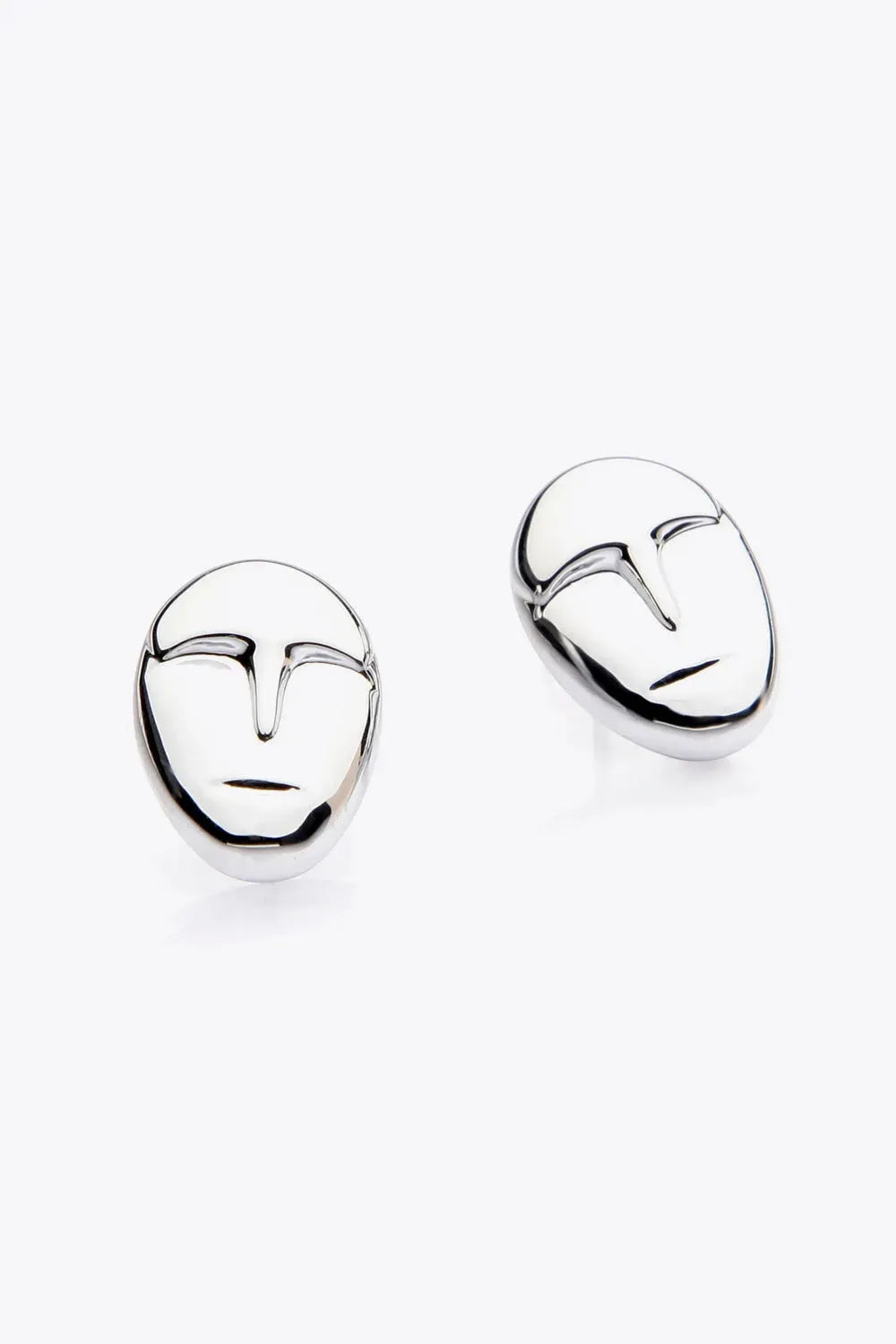 Figure Stud Earrings Silver One Size Earrings - Tophatter Daily Deals