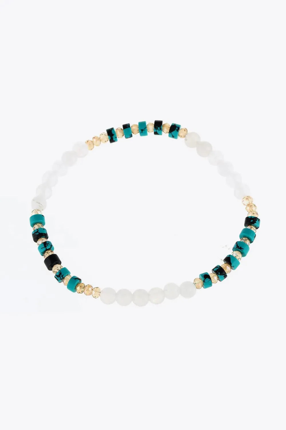Crystal & Natural Stone Bracelet Turquoise One Size Bracelets - Tophatter Daily Deals